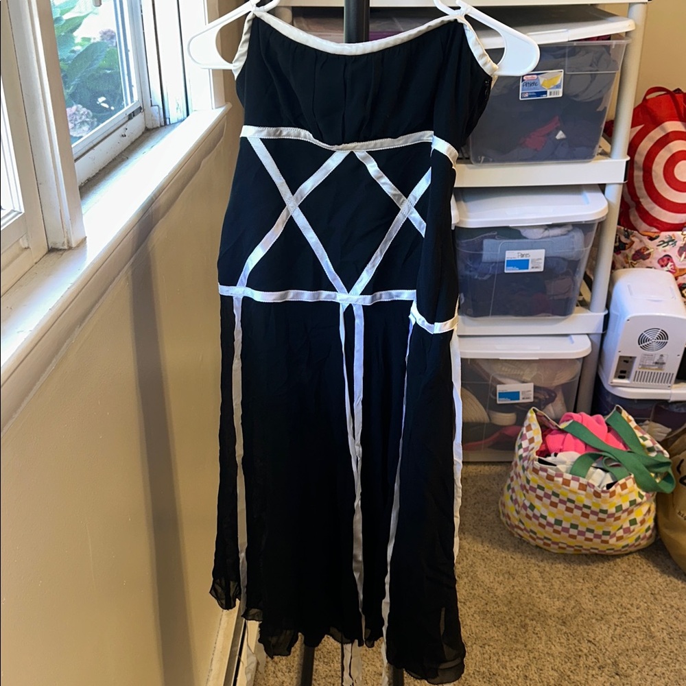 Vintage Y2K black and white corset dress
